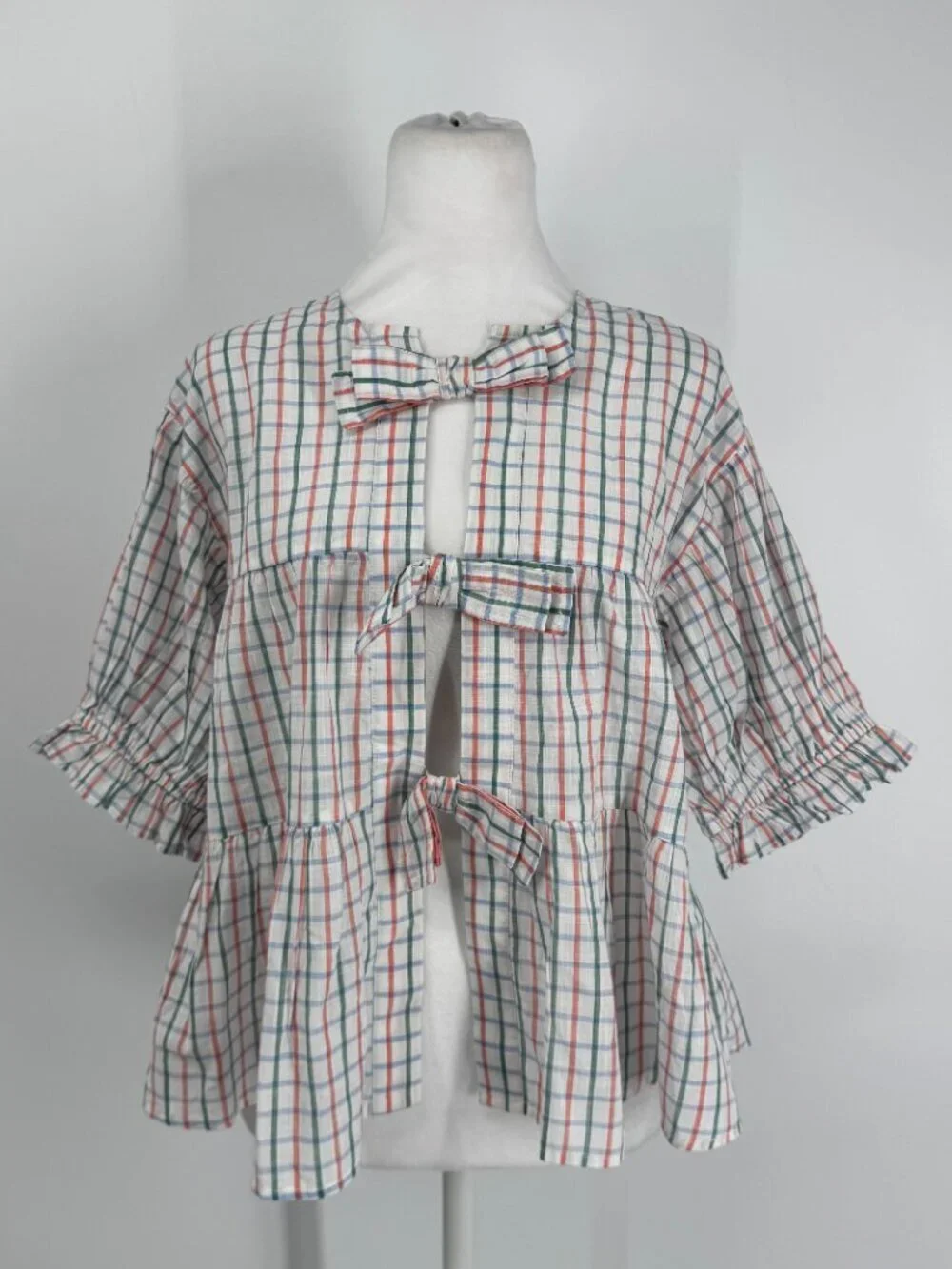 Anthropologie Bow-Front Tiered Top Size XXS NWT